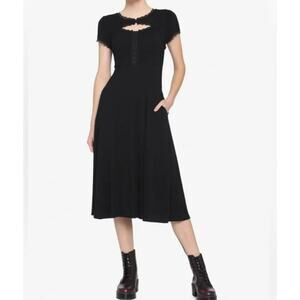 Black Henley Midi Dress Plus Size Hot Topic Gothic Witchy